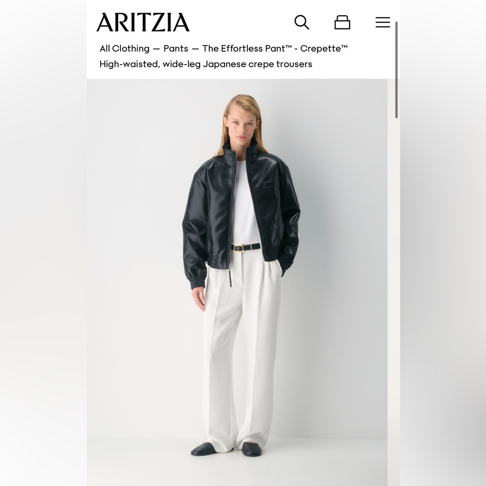 ARITZIA - Effortless Pant - Matte Pearl - Size 2